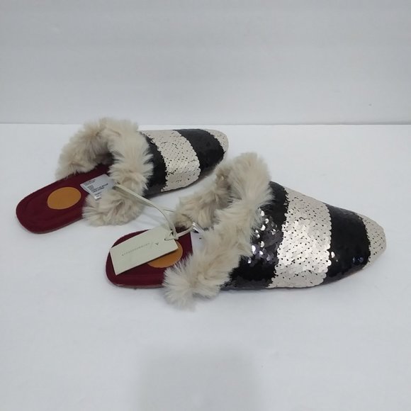Anthropologie Shoes - Anthropologie NWT Black & White Sequin Slippers